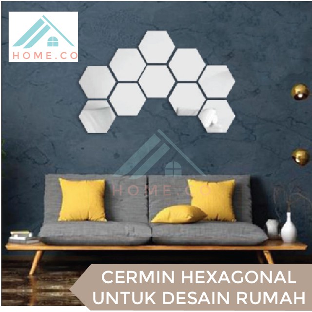 Kaca Hexagonal Cermin Hexagonal Kaca Hiasan Dinding Cermin Dinding Dekorasi