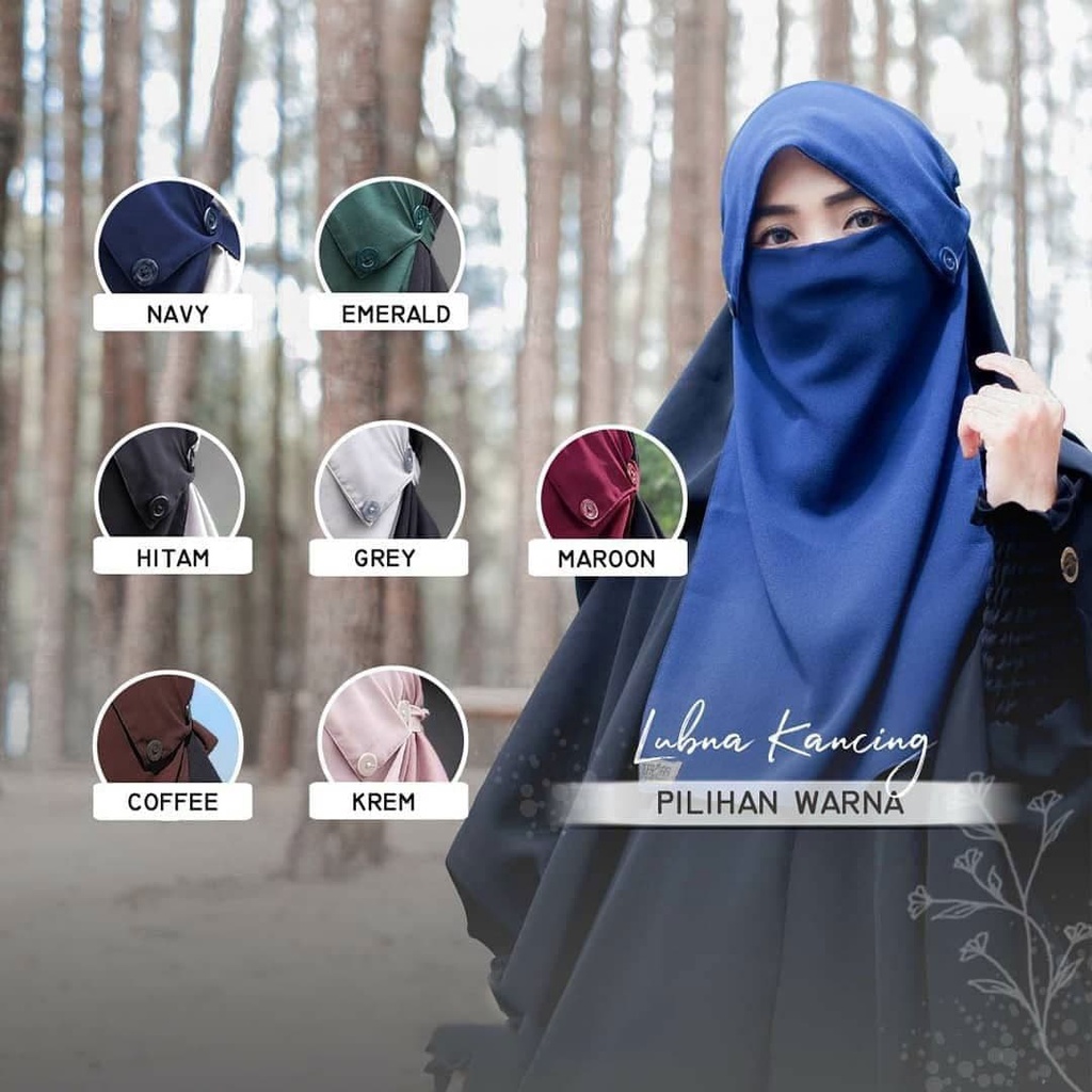 BEST SELLER Niqab Cadar Bandana Lubna Kancing / Cadar Tali 2 layer / Cadar Yaman Niqab