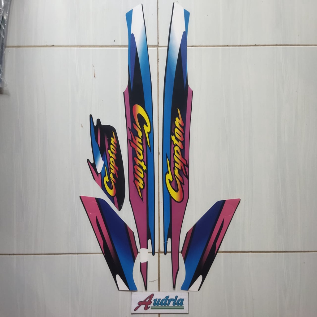 Sticker stripng motor yamaha crypton 2000 biru