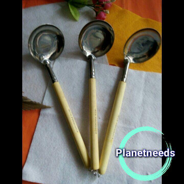 Sendok Kuah Sendok Sayur Irus Gagang Kayu Erus Sayur Irus Stainless Kayu Irus Sayur Kecil Lubang Iru