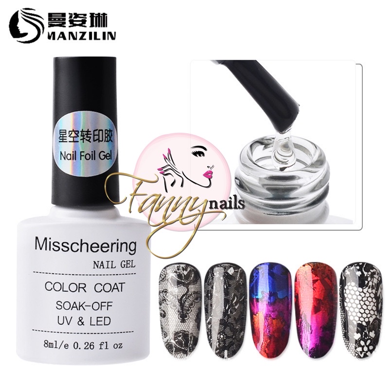 TRANSFER FOIL GEL POLISH MISCHEERING KUTEK GEL LEM FOIL KOREAN GLASS