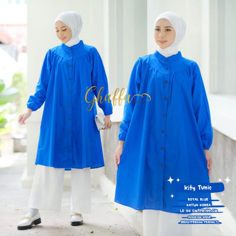 Tunik polos muslimah / Kitty tunik by ghaffa the label / Tunik polos kekinian