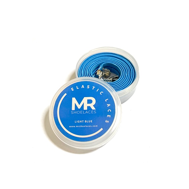 MR Shoelaces EF26 Elastic Light Blue (Biru Muda) Tali Sepatu Flat Elastis 80cm 100cm 120cm 150cm