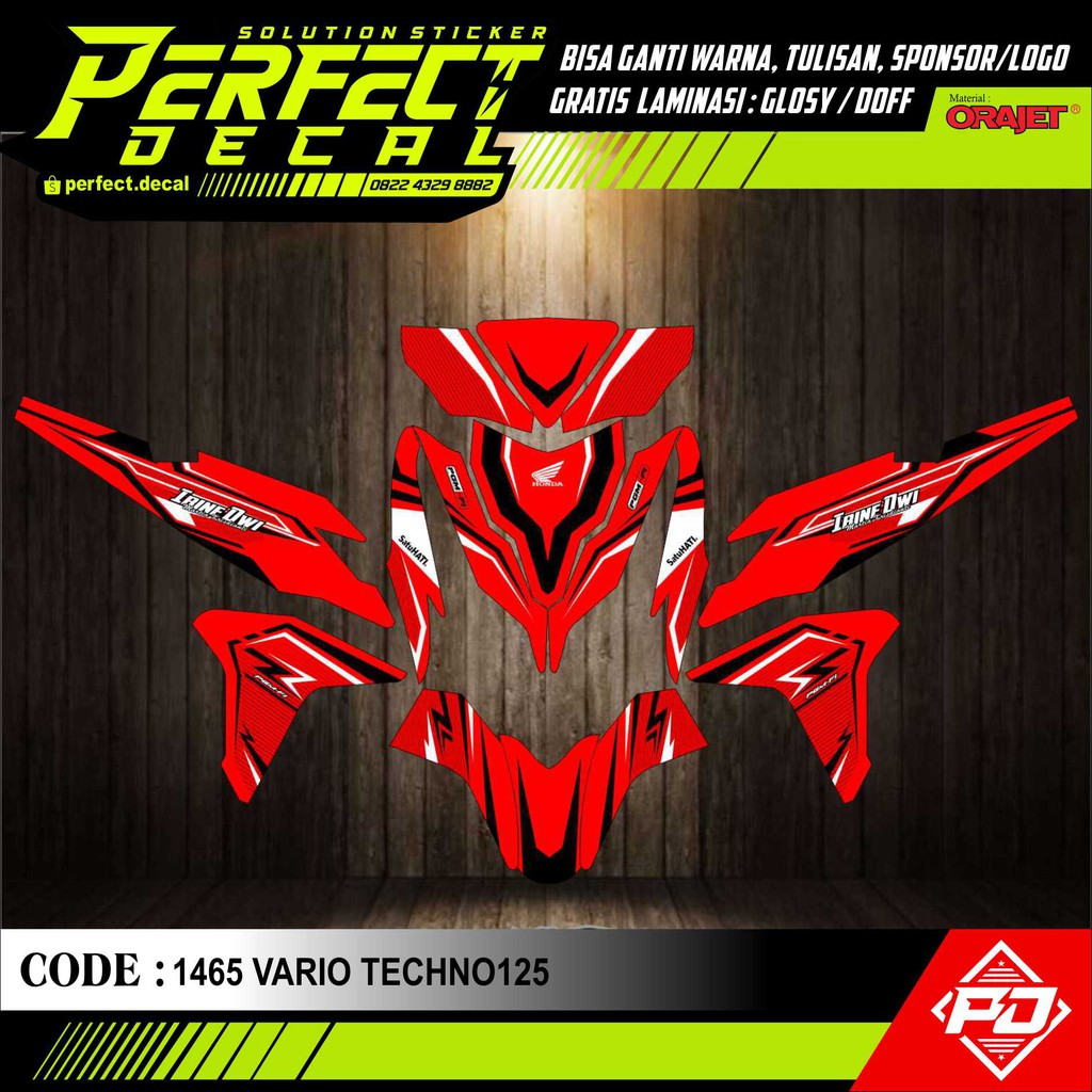 Decal Stiker Motor VARIO TECHNO 125 KARBU / VARIO 125 FI 2012-2014 Full Body Sticker Custom Variasi