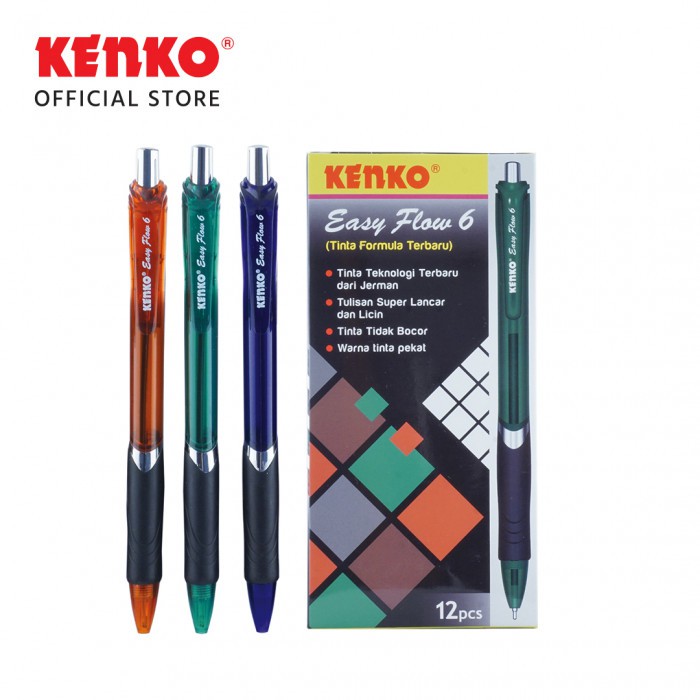

Pulpen KENKO BALLPEN EASY FLOW 6