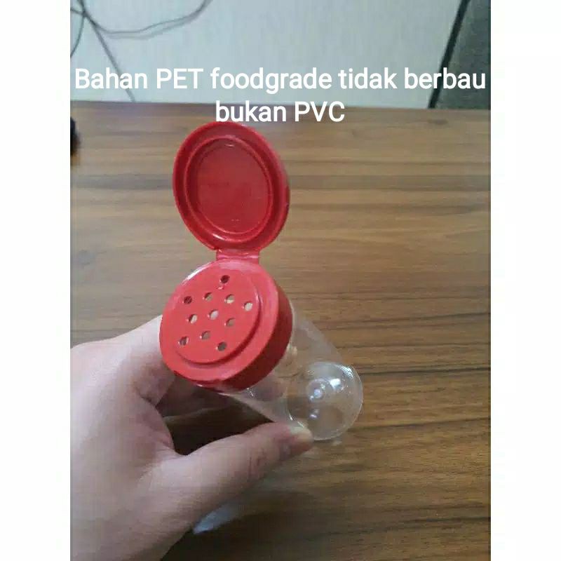 toples bumbu LUBANG KECIL boncabe 140ml botol plastik kobe 140 ml