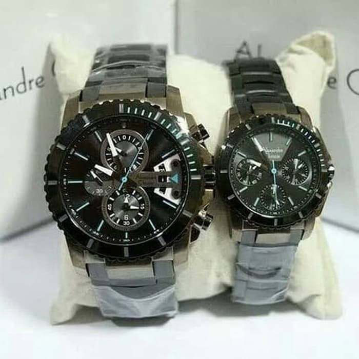 Hot Sale JAM TANGAN COUPLE ALEXANDER CRISTIE AC 6455 PASANGAN BLACK BROWN Terbatas