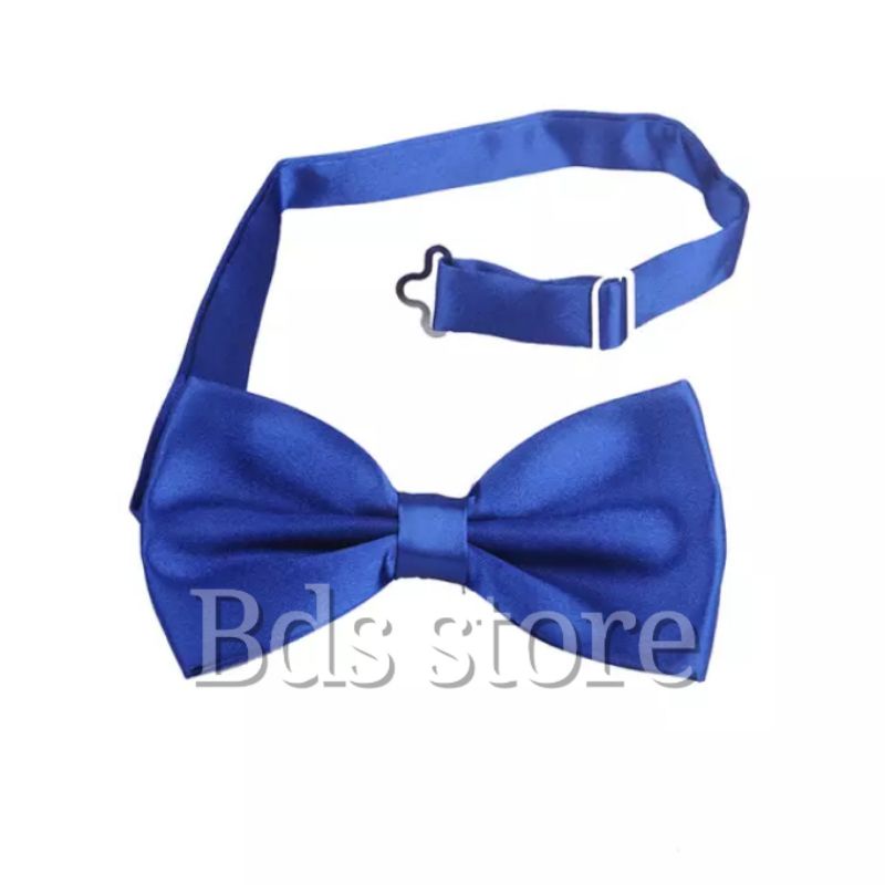 Dasi kupu kupu dewasa polos satin warna biru