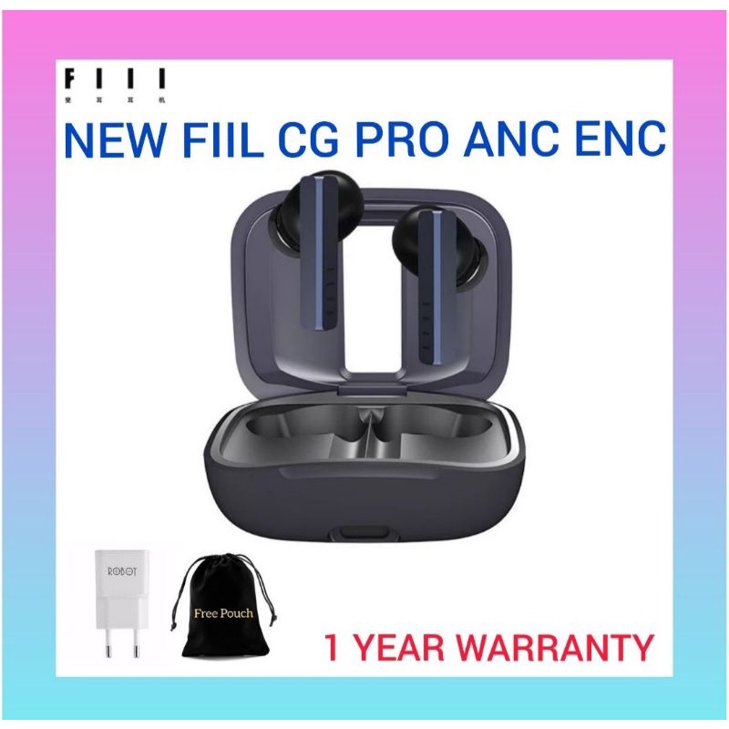 FIIL CG PRO ANC ENC Ambient TWS Earphone Earbud Bluetooth 5.2 Game Sport