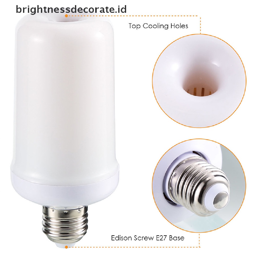 Lampu Bohlam Led E27 5w 4 Mode Efek Nyala Api