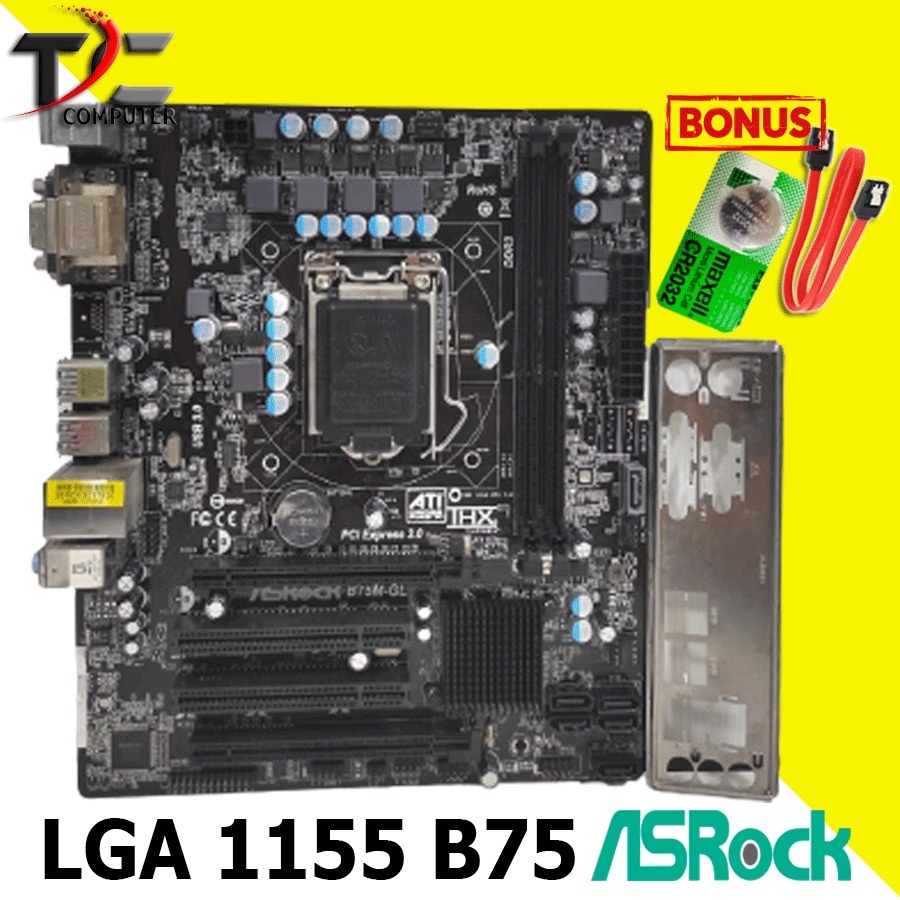 MAINBOARD LGA 1155 B75 2 SLOT RAM (PAKETAN)