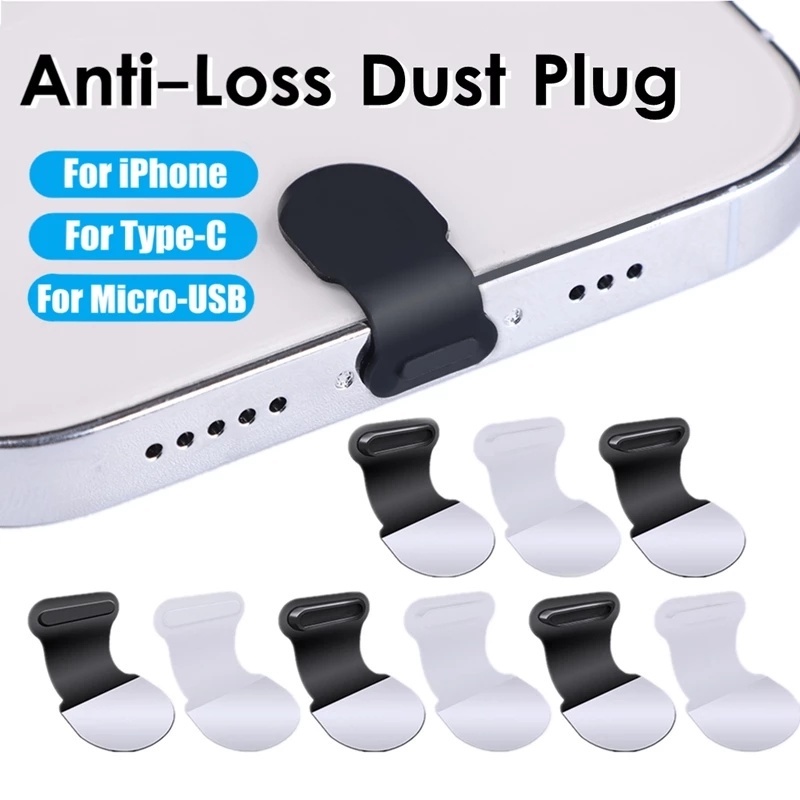 1 Pc Plug Port Pengisian Daya Anti Hilang Tahan Air Bahan Silika Gel Tipe C Untuk Android