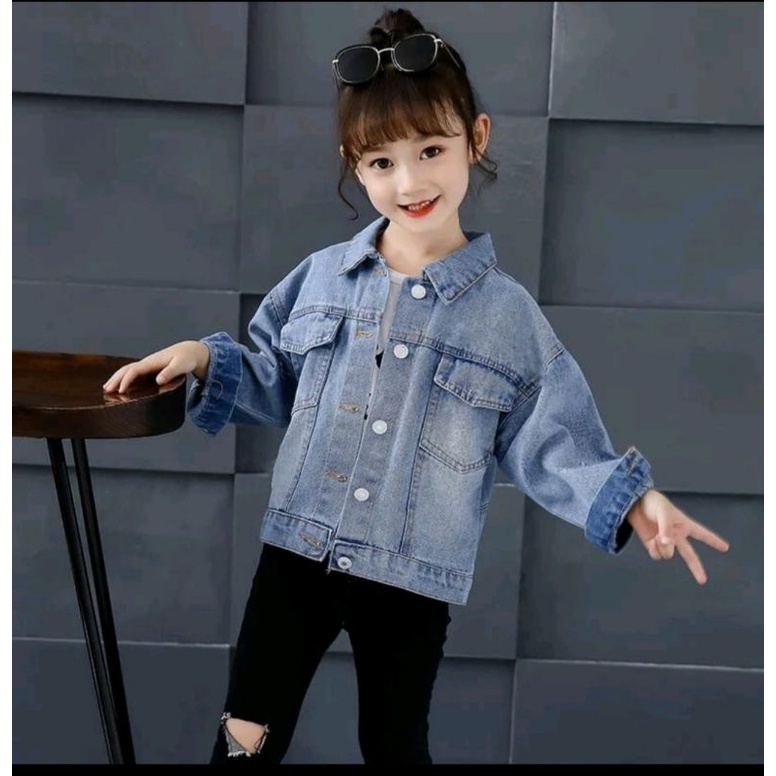 JAKET JEANS ANAK DAN DEWASA BORDIR FLOWER USIA ANAK  2TH-11TH MODEL TERBARU