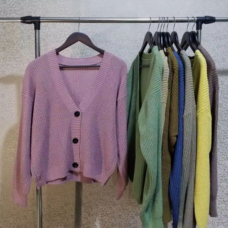 CARDIGAN CROP NACARA RAJUT-Purple