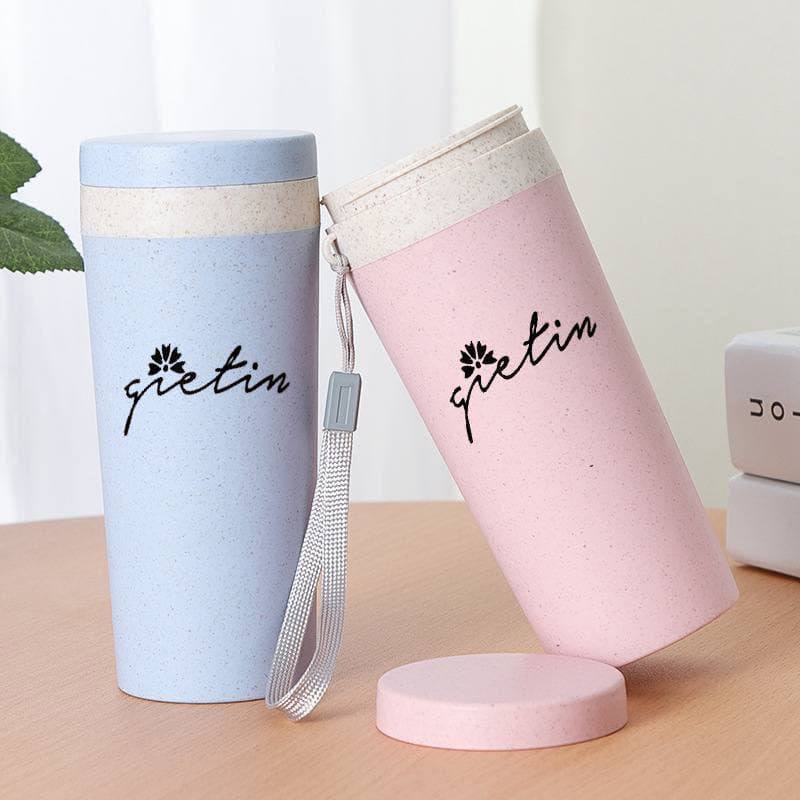 [Emperor] Botol Minum Korea Termos Kopi Teh Portable Gelas Plastik Anti Tumpah Souvenir BT11