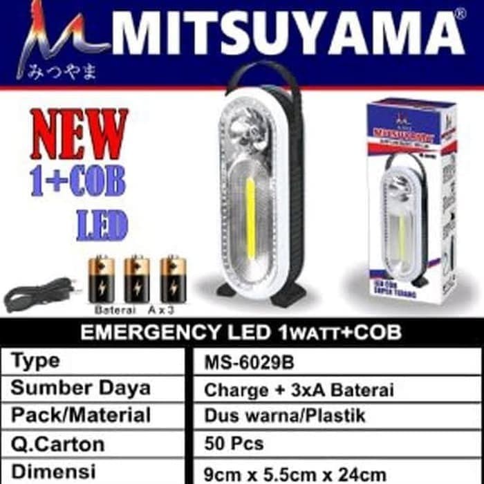 Lampu Emergency Mitsuyama MS-6029B 1+21 Smd Cahaya Terang Batrai Awet