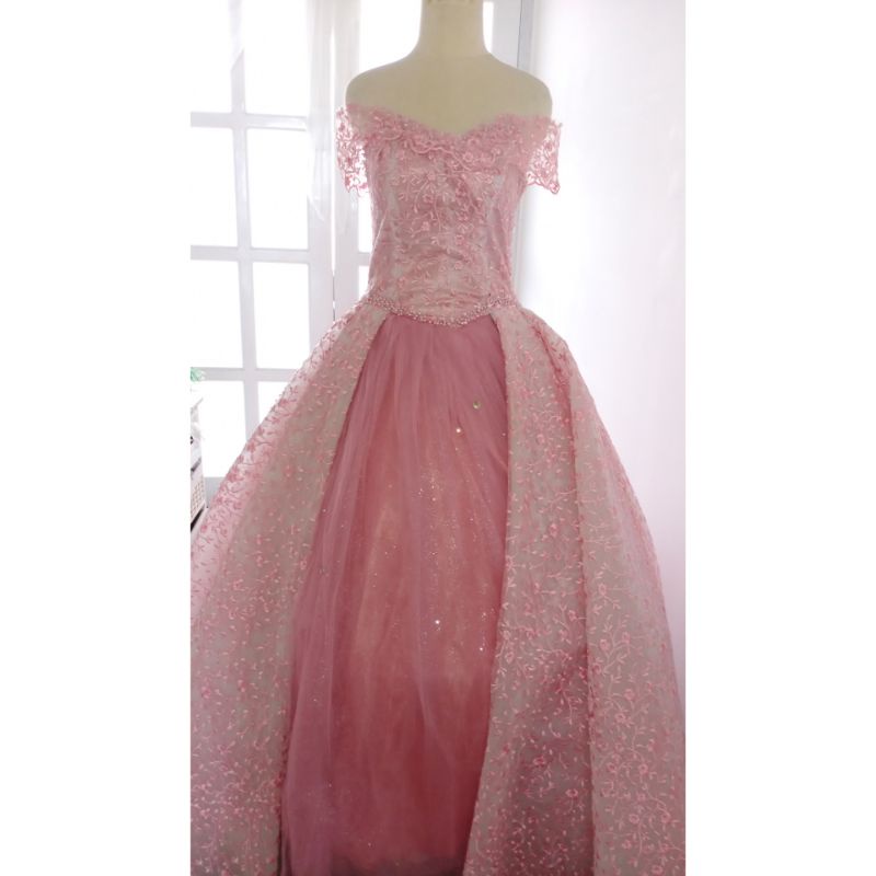 [GRATIS ONGKIR] GAUN PREWEDDING PINK  / GAUN PREWEDDING PRELOVED / GAUN PREWED BEKAS