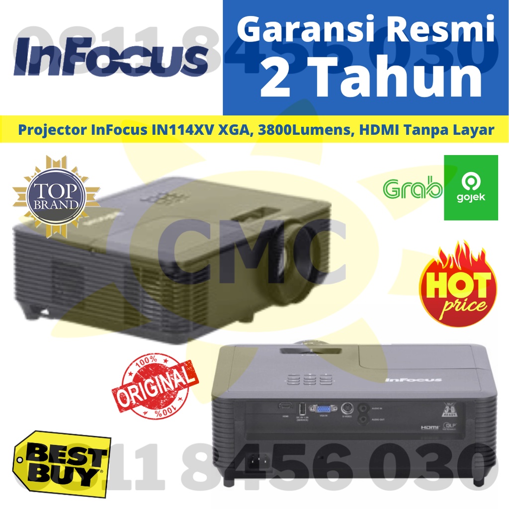 INFOCUS IN114XV 3800 LUMENS XGA 1024X768 HDMI TANPA LAYAR