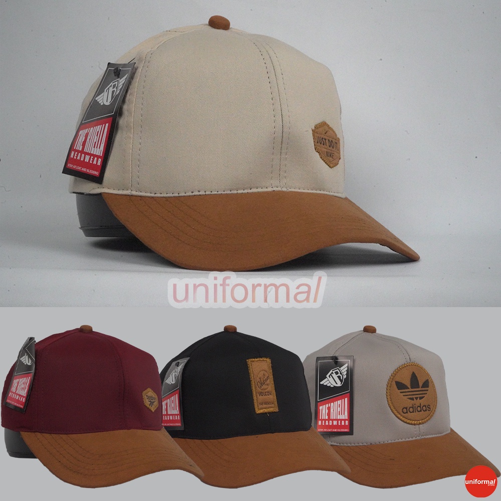 TOPI BASEBALL PRIA WANITA UNISEX KOMBINASI WARNA MERAH / CREM / HITAM / SNAPBACK / OBRAL / TERMURAH / TOPI BISBOL / POLOS