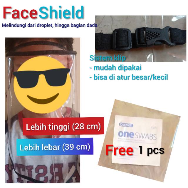 Face Shield Tidak panas, Faceshield Anti Droplet, Pelindung wajah dari debu dan virus