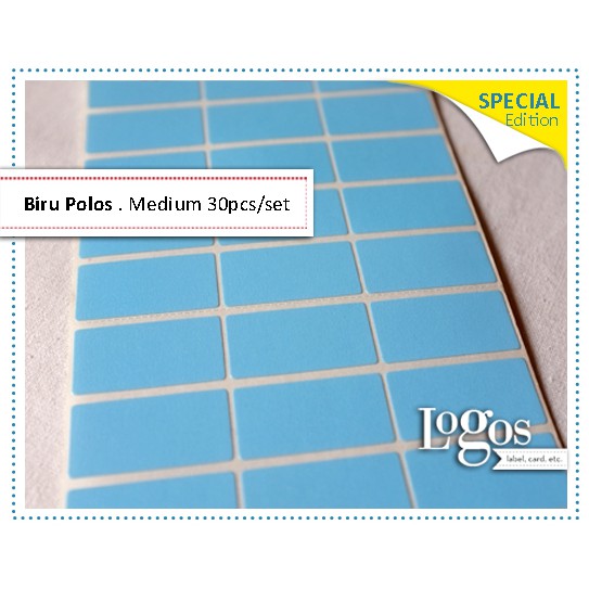 

Biru polos MEDIUM. Special edition. Sticker label nama anak waterproof