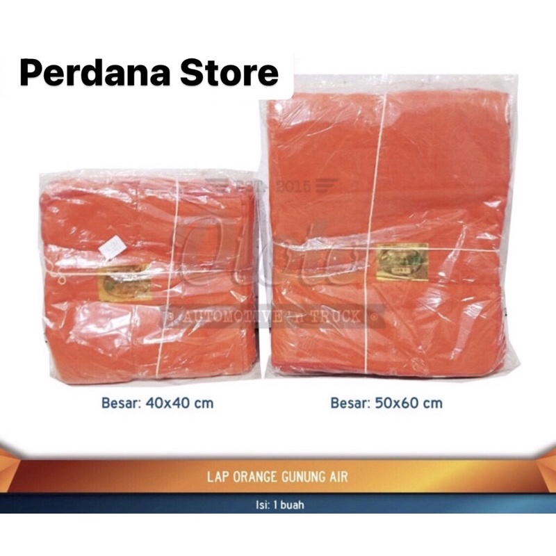 KANEBO KAIN SERBET ORANGE MOBIL GUNUNG AIR/LAP CHAMOIS UKURAN 45x50cm GUNUNG SARI KAIN LAP DAPUR