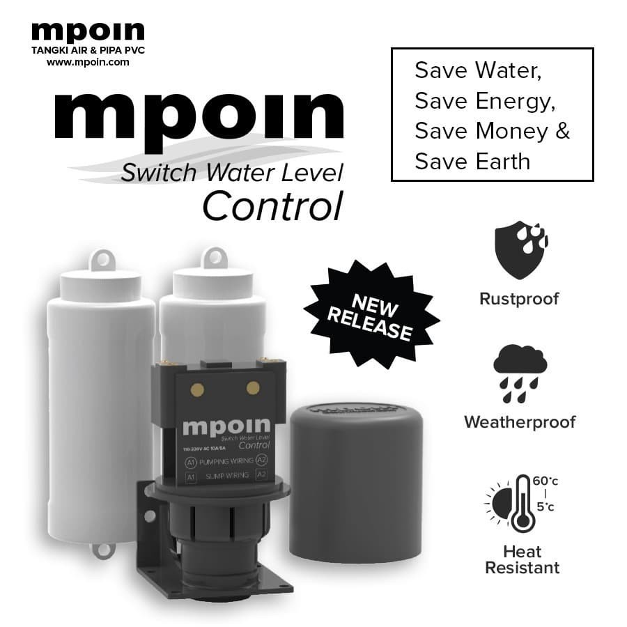 MPOIN - Water Level Control Oto Level Otomatis Toren Tandon Mpoin Timbangan Otomatis Listrik Tandon 