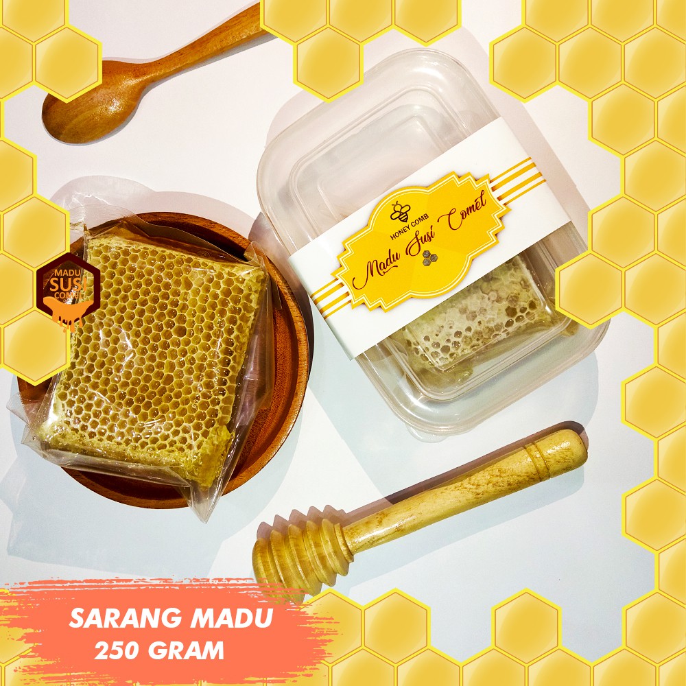 

Madu Susi Comel - Madu Sarang Asli - Honeycomb 250gr