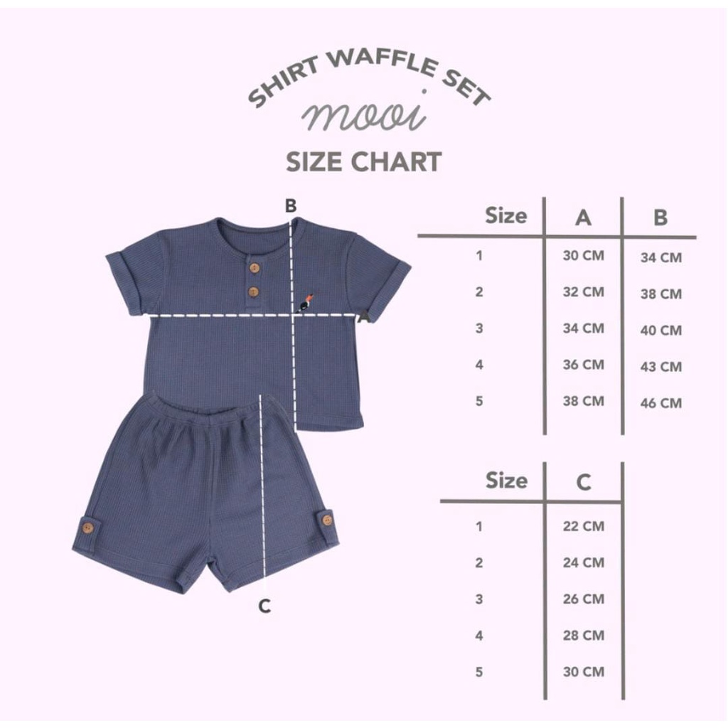 MOOI SHIRT WAFFLE SET / SETELAN ANAK