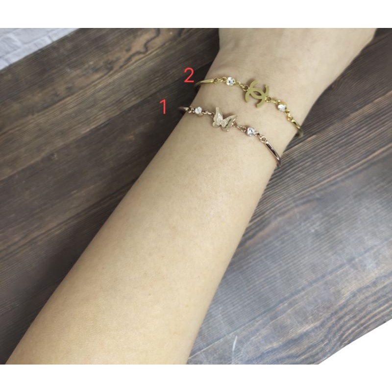 Fifi Fashion Gelang Titanium Fashion Simple model perhiasan lapis emas Antikarat GT04