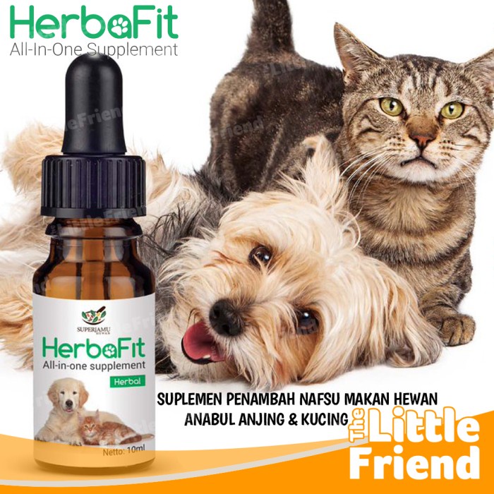 Suplemen Vitamin Penambah Nafsu Makan Hewan Anjing Kucing HERBAFIT