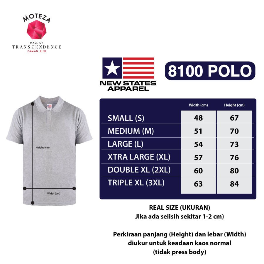 Kaos Kerah POLO 24s - NSA Premium Cotton 8100 - 3XL / XXXL - GROSIR