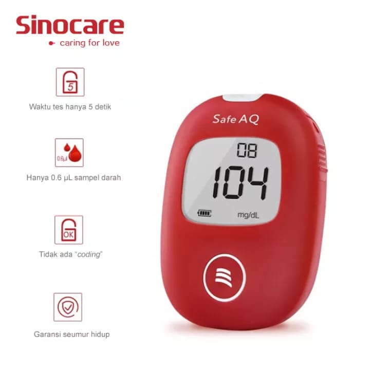 Sinocare Safe AQ Smart Alat Cek Gula Darah