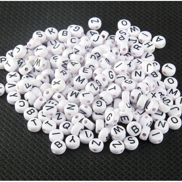 100Pcs Manik-Manik Spacer Bentuk Bulat Bahan Akrilik Ukuran 4x7mm