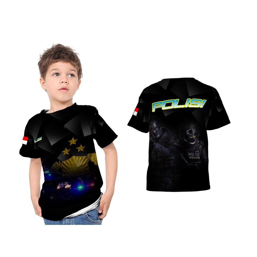 KaosArmy - Kaos Polisi Anak | Kaos Anak Motif Polisi Lengan Pendek