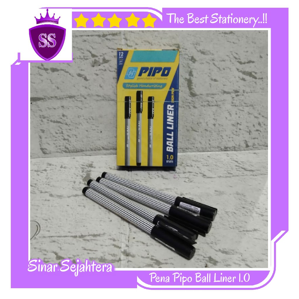 

pulpen PIPO BALL LINER SIGN PEN 1,0mm warna hitam