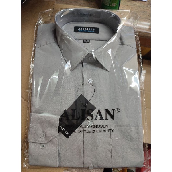 ALISAN ABU MUDA | KEMEJA ALISAN | KEMEJA SLIMFIT LENGAN PANJANG | FORMAL / CASUAL