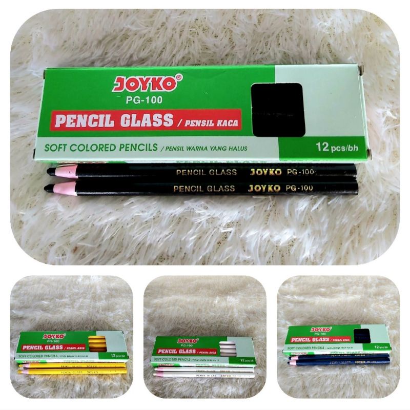 

(2bh)Pensil Kaca/penebal/Dermatograph Joyko Putih/Hitam/Merah/Hijau/ Biru/kuning
