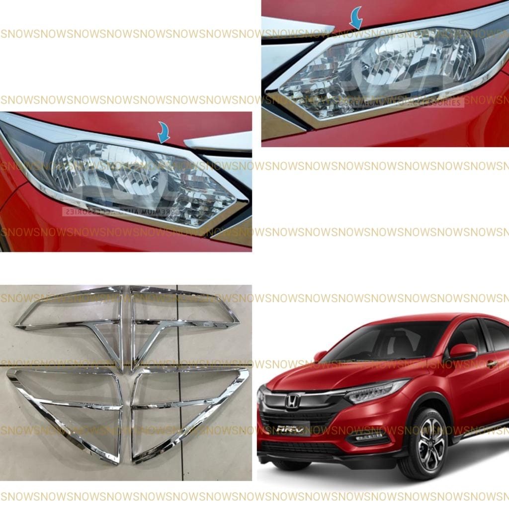 Paket Garnish Lampu Depan Belakang Honda HRV 2015 2018 Hitam Chrome