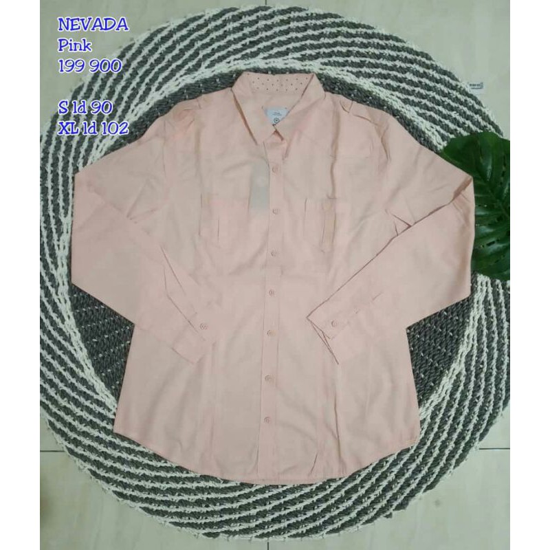 FILLYS Kemeja Polos NEVADA wanita Kerja Putih dan Warna Ori Brand MATAHARI