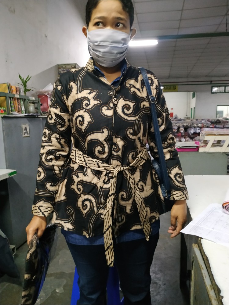 Batik Tunik Shibori Jumputan Terbaru Size S-3l / Hrb026 Yelbor Navbor / Biru Putih