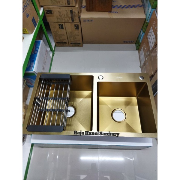 Kitchen Sink Onan Golden Hand 8245 Gold/Bak Cuci Piring 8245 Stainless GOLD