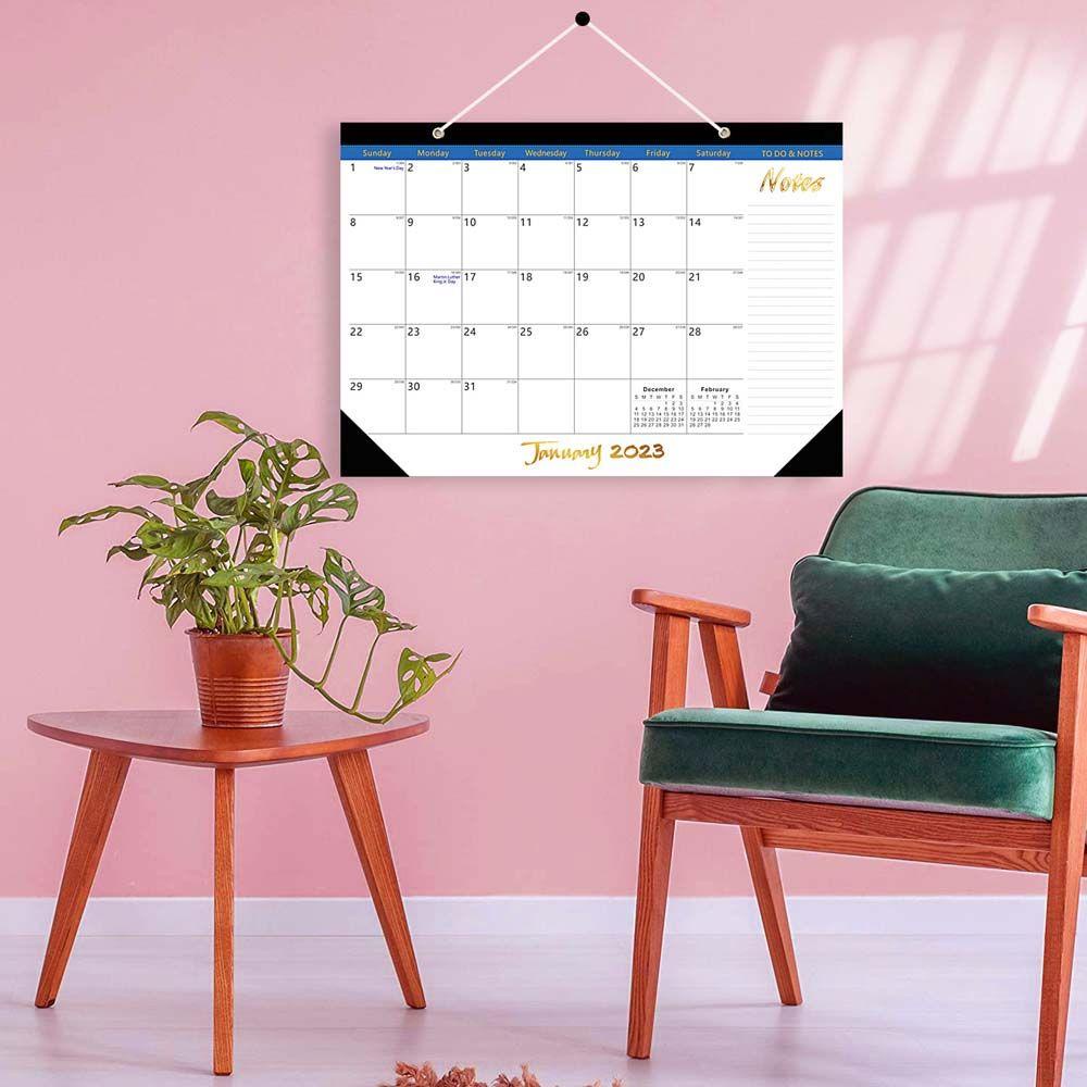 [Elegan] Kalender Inggris Tahunan Besar Perlengkapan Kantor Daily Planner Dekorasi Rumah Agenda Organizer Kalender2023