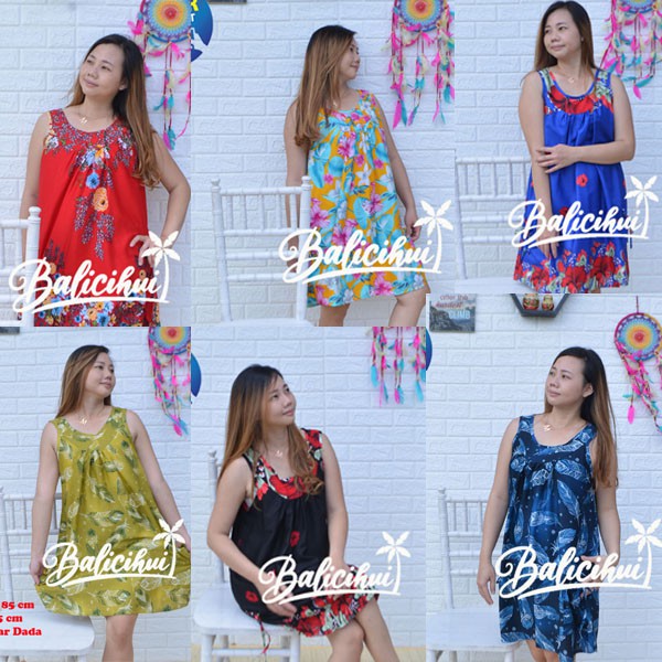 Balicihui Daster Saku Dress Wanita Baju Tidur Wanita Pakaian Santai Wanita Daster Bali Dress Bali