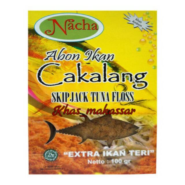

Abon ikan cakalang 'NACHA' 100 gr.khas makassar