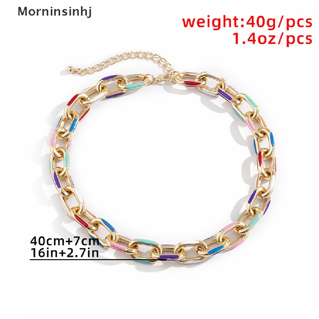 Mornin Fashion Seksi Rantai Chokers Besar Multicolor Kuba Rantai Liontin Kalung Menawan Wanita Perhiasan id