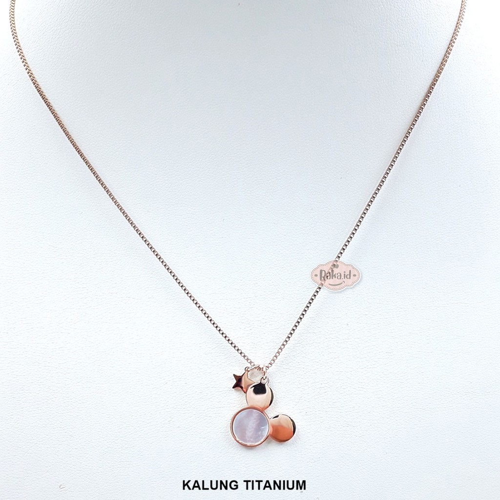 RAKA Acc - Kalung Wanita Kalung Titanium Mickey Love Bintang Perhiasan Cantik Wanita Berkualitas 445