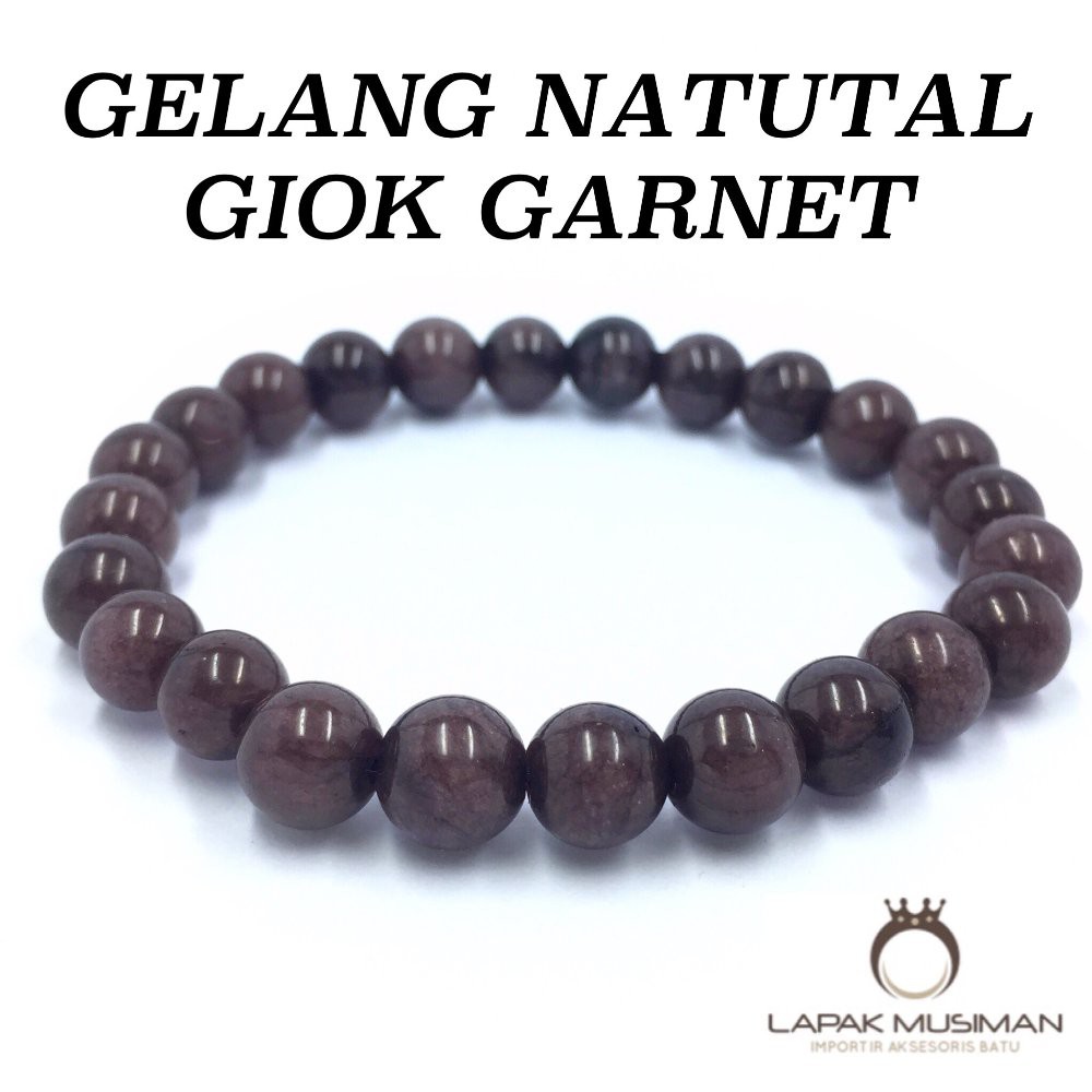 [Bayar di Tempat] GELANG BATU ALAM NATURAL GIOK GARNET