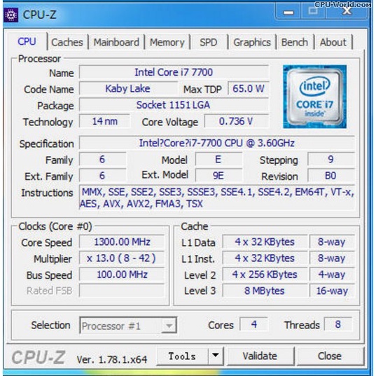 Prosesor Intel Core i7 7700 Socket LGA1151