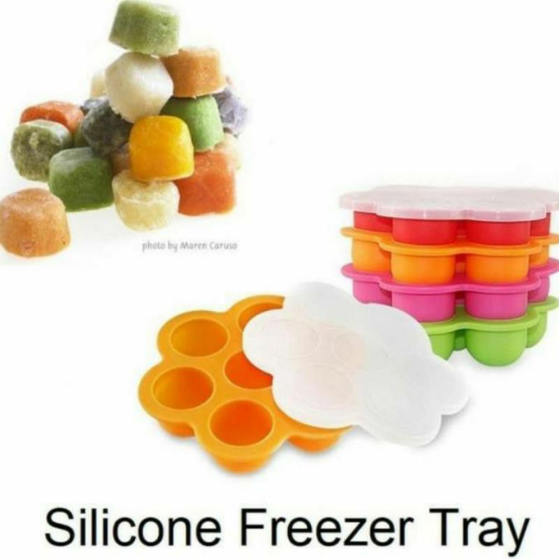 silicone Freezer Tray 7x30ml BPA Free, Wadah Penyimpan makanan bayi, cetakan MPASI bayi